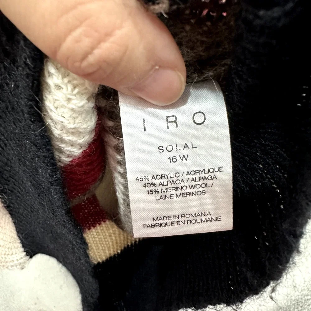 IRO Striped Mohair‎ Alpaca Blend Crewneck Sweater French Girl Womens Medium